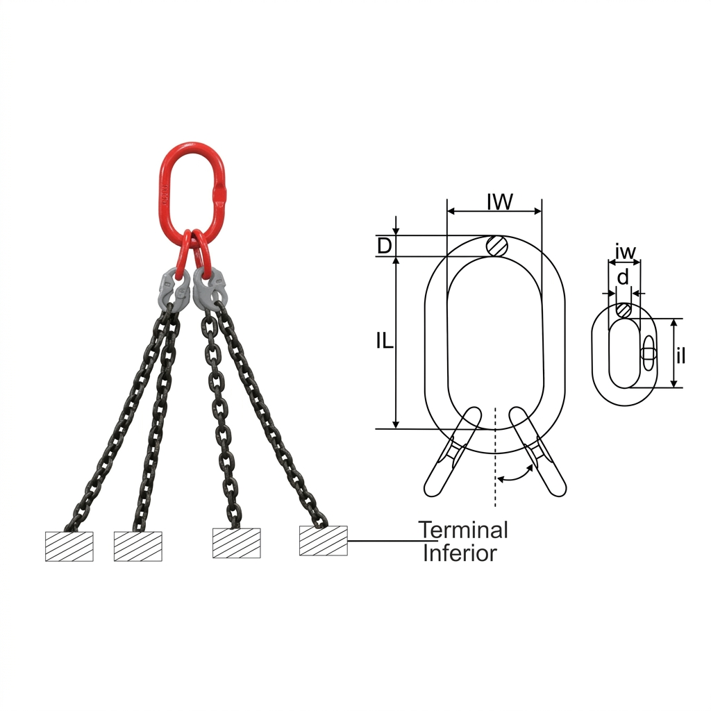 Linga de Corrente 4 Pernas Grau 10